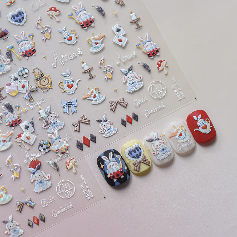 LuLuFun Studio Bunny Wonderland Nail Art Stickers – DIY Manicure Decals