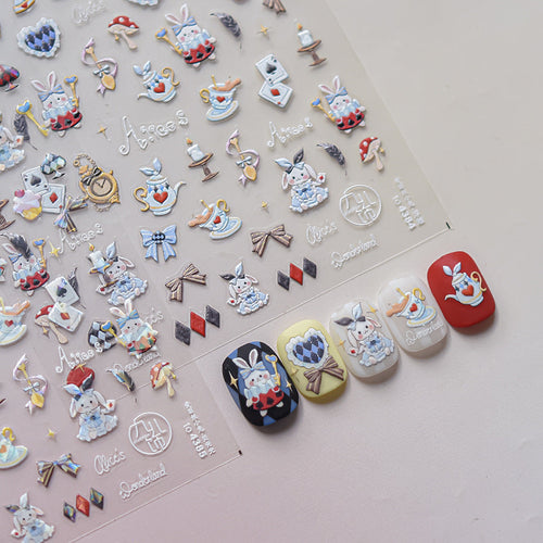 LuLuFun Studio Bunny Wonderland Nail Art Stickers – DIY Manicure Decals