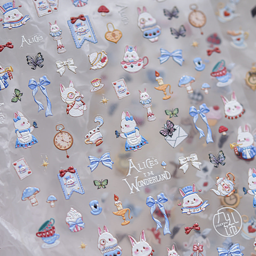 LuLuFun Studio Bunny Wonderland Nail Art Stickers – DIY Manicure Decals