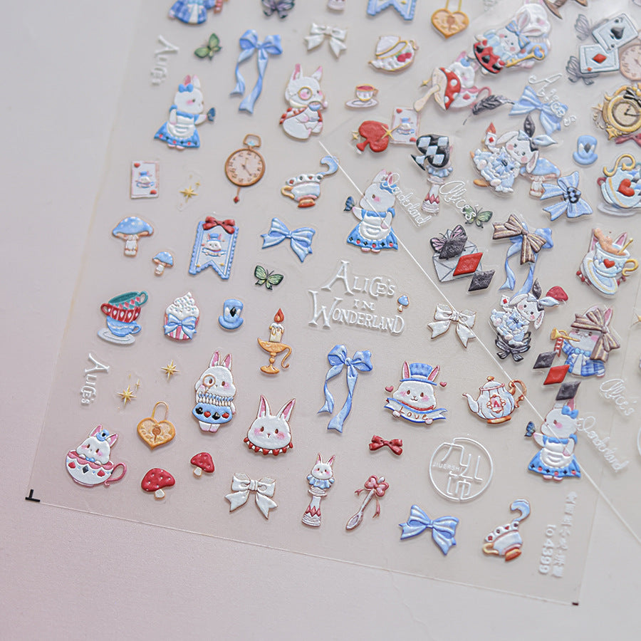 LuLuFun Studio Bunny Wonderland Nail Art Stickers – DIY Manicure Decals