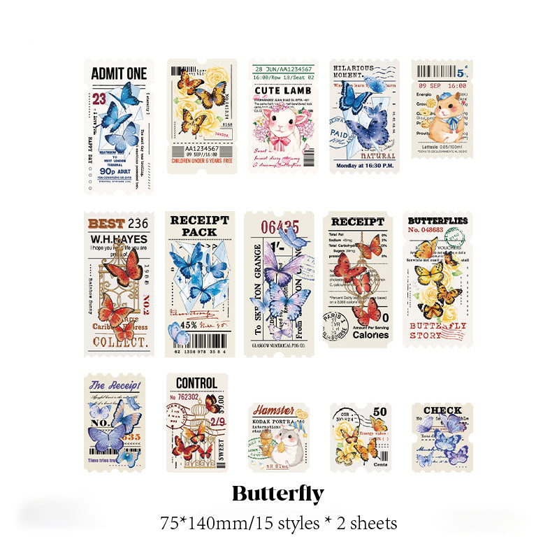 LuLuFun Studio Life Poem Aesthetic Paper Stickers for Journaling, 30pc