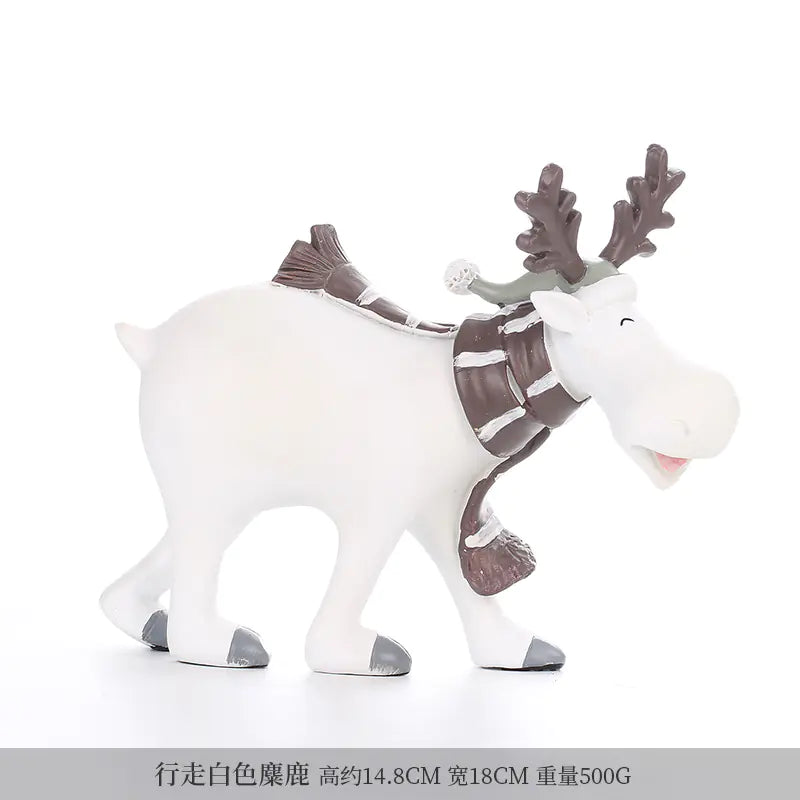 Nordic Elk Decorative Resin Figurine – Pastel Home Ornament (3 Colours)
