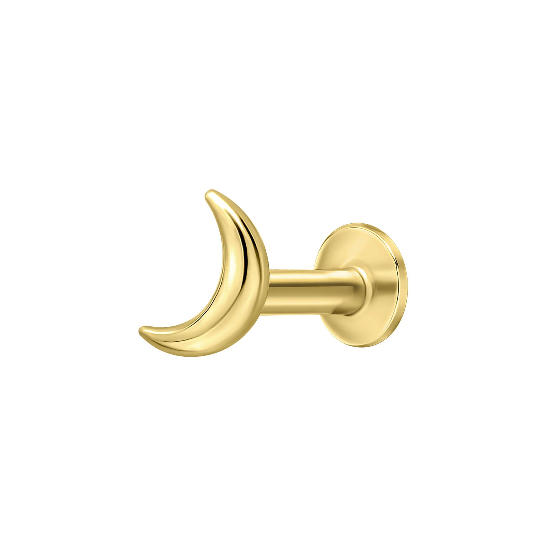 Gecko Jewellery Crescent Moon Labret Stud Earring | Recycled Silver