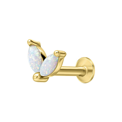 Gecko Jewellery Duo Cluster Labret Stud Earring - Recycled Silver