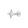 Gecko Jewellery Four Point Star Labret Stud Earring - Sterling Silver