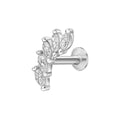 Gecko Jewellery Navette Cluster Labret Stud Earring - Sterling Silver