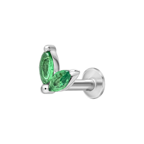 Gecko Jewellery Duo Cluster Labret Stud Earring - Recycled Silver