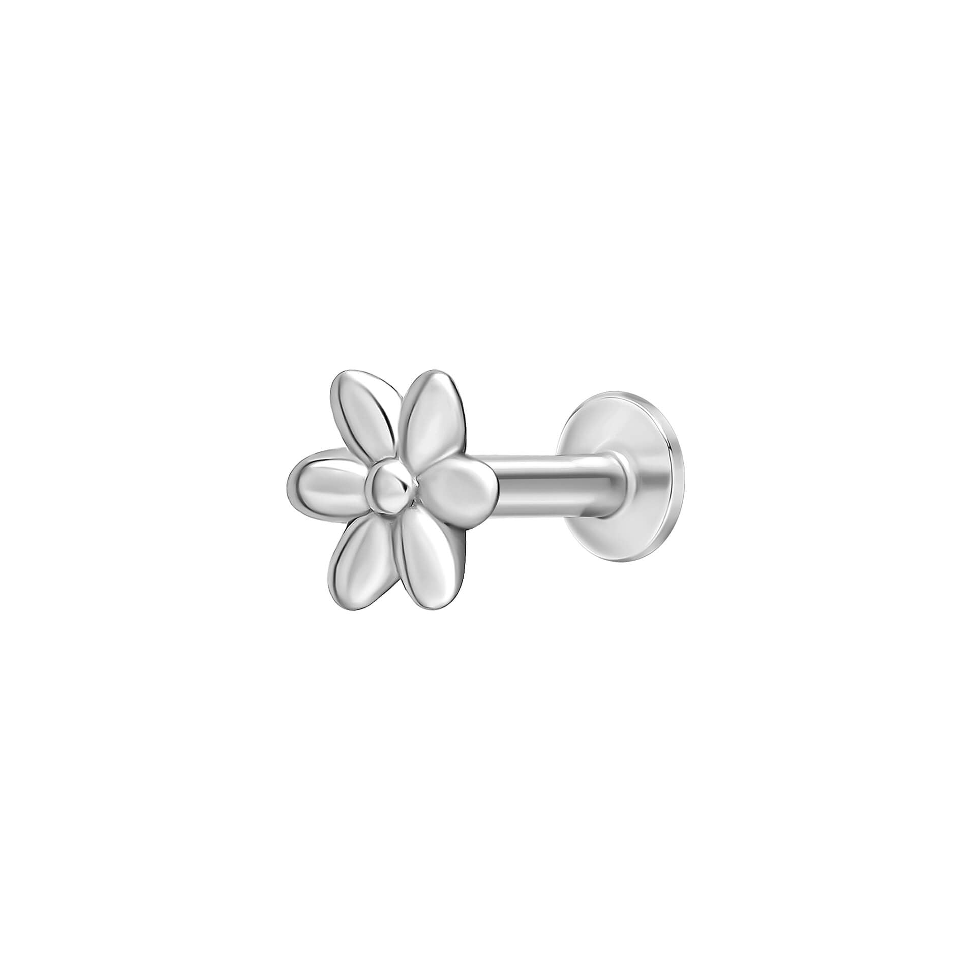 Gecko Jewellery Flower Labret Stud Earring | Recycled Sterling Silver