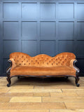 Victorian Rosewood Sofa 3 Seater Button Back Couch Lounge Seating Settee