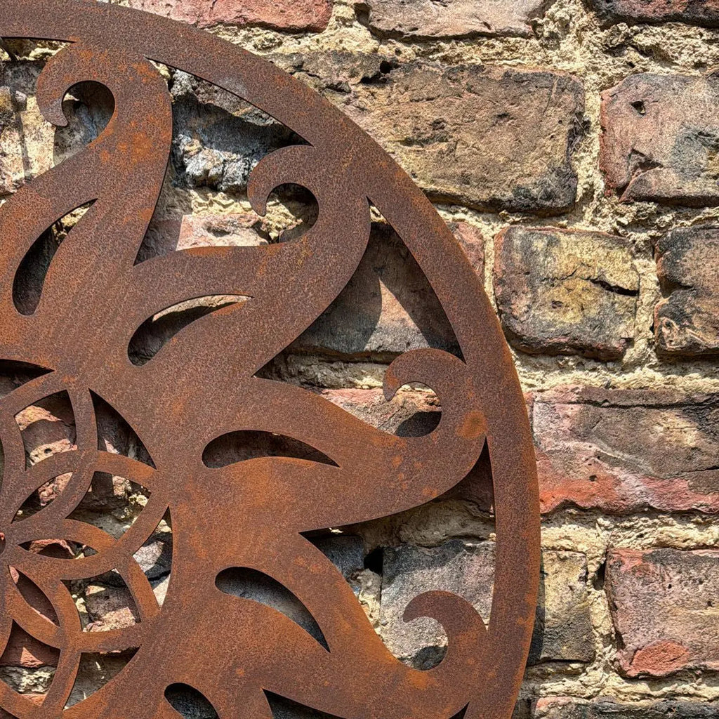 Rustic Warehouse Norfolk Metal Sun Wall Art – 55cm Steel Garden Decor