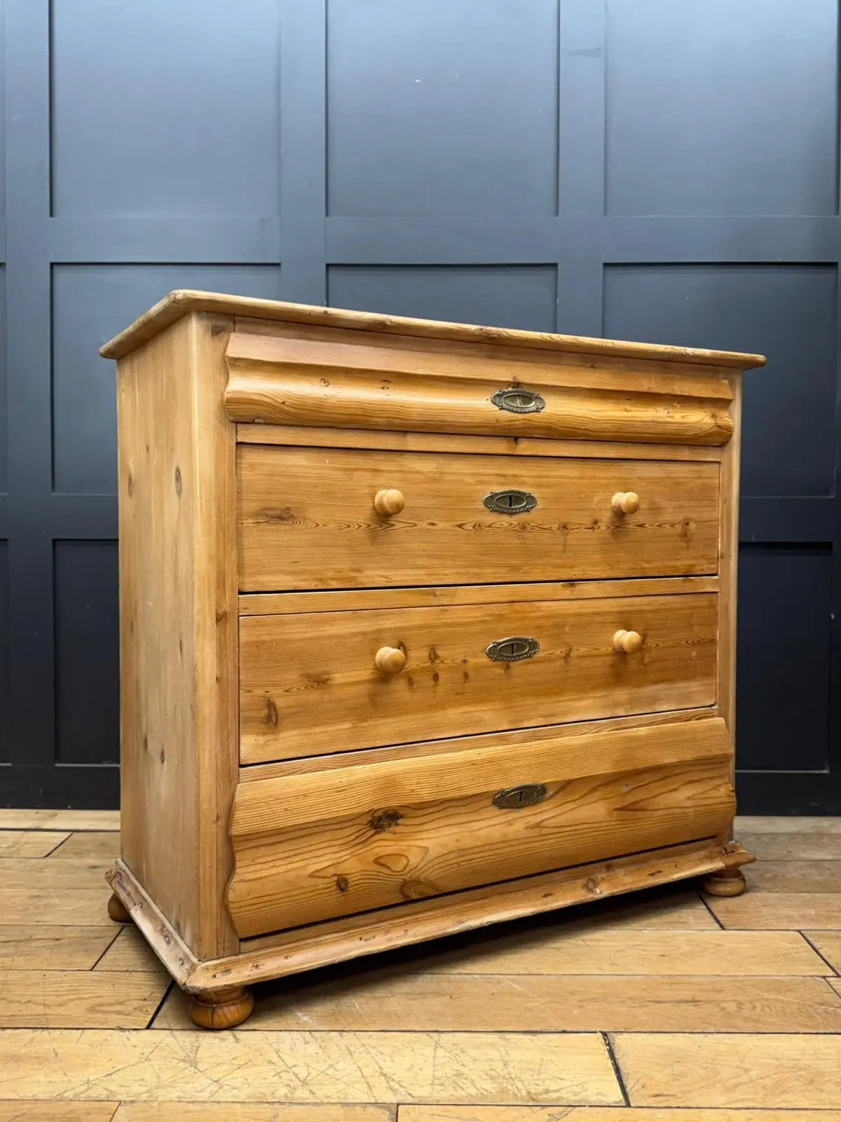 Mid Victorian Rustic Pine Chest of Drawers | Antique Farmhouse Bedroom Storage