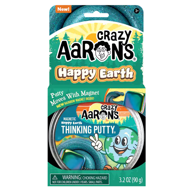 Crazy Aaron's Happy Earth Magnetic Thinking Putty – Blue Sensory Toy
