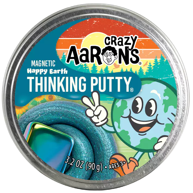 Crazy Aaron's Happy Earth Magnetic Thinking Putty – Blue Sensory Toy