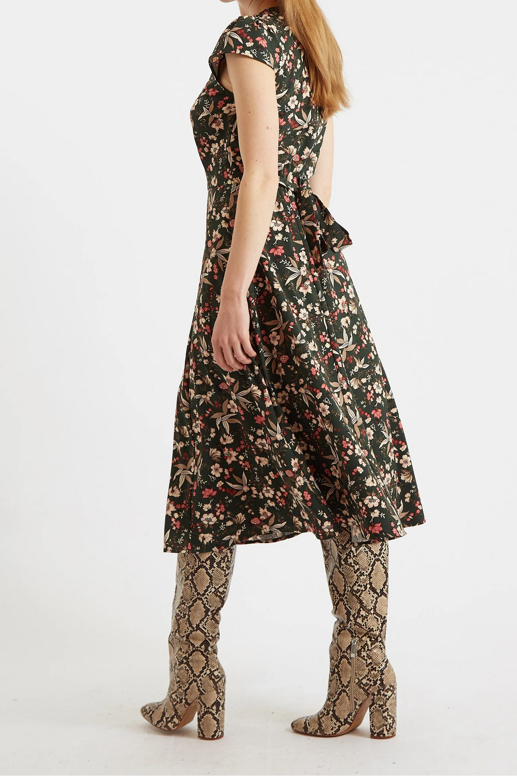 Cathy Tapestry Print Midi Tea Dress