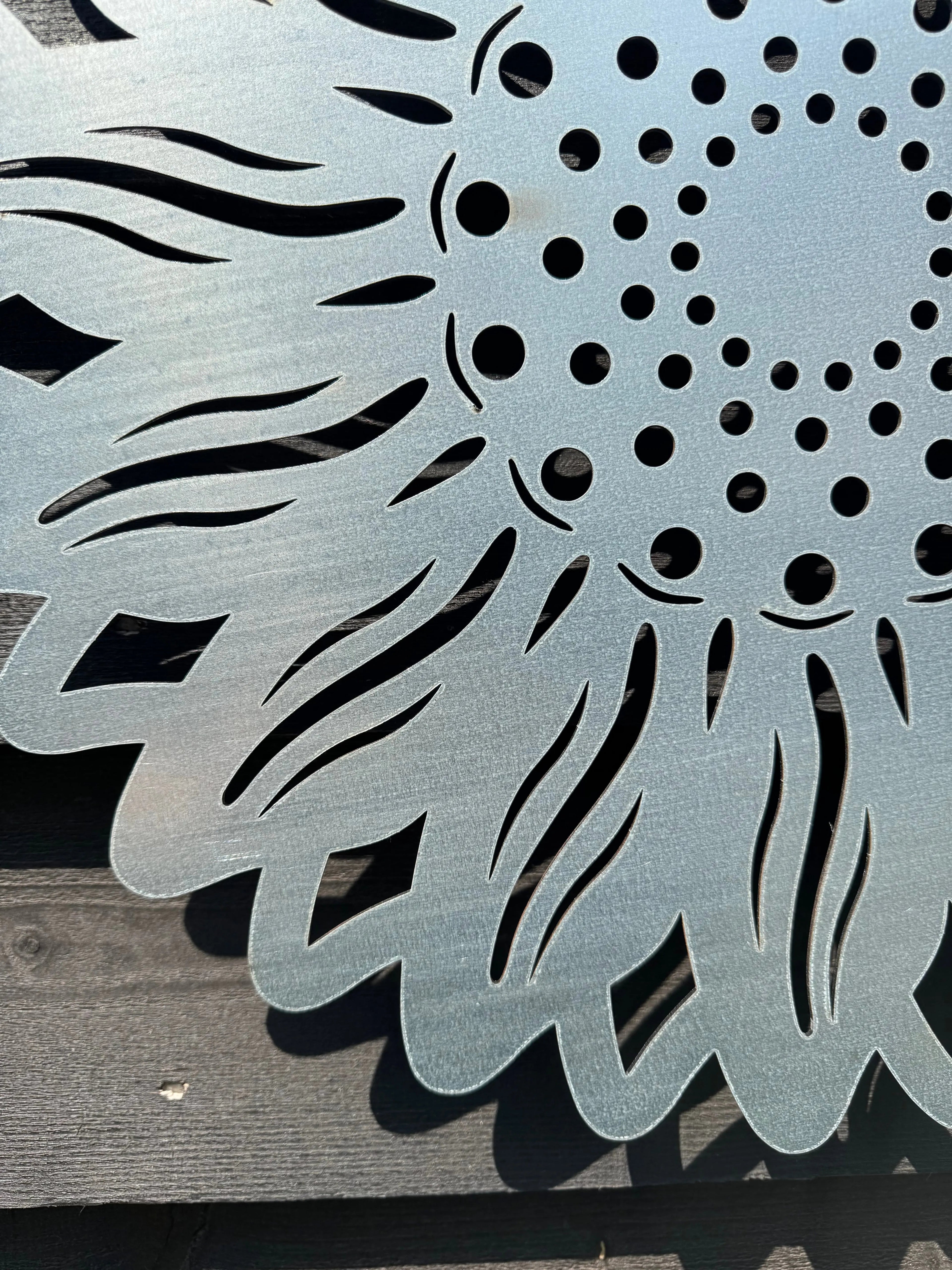 Rustic Warehouse Norfolk | Large Galvanized Steel Sunflower Wall Art
