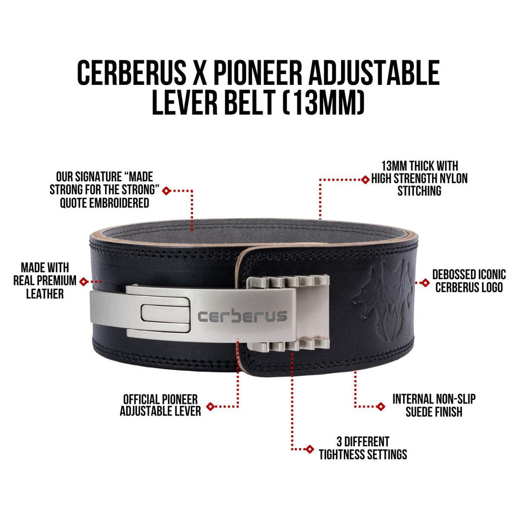 CERBERUS Strength x Pioneer 13mm Leather Adjustable Lever Belt
