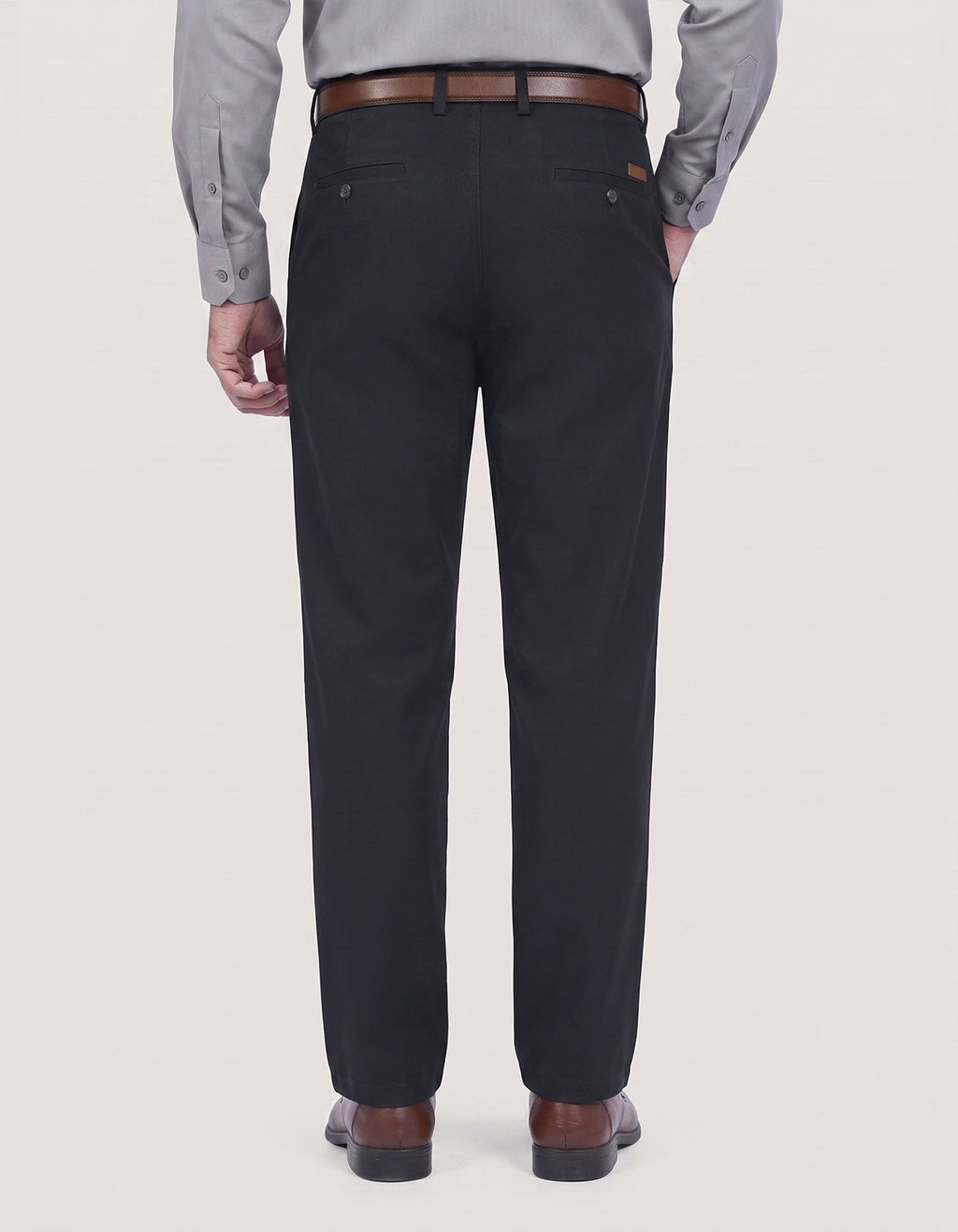 Plain Black Twill Chino Trouser