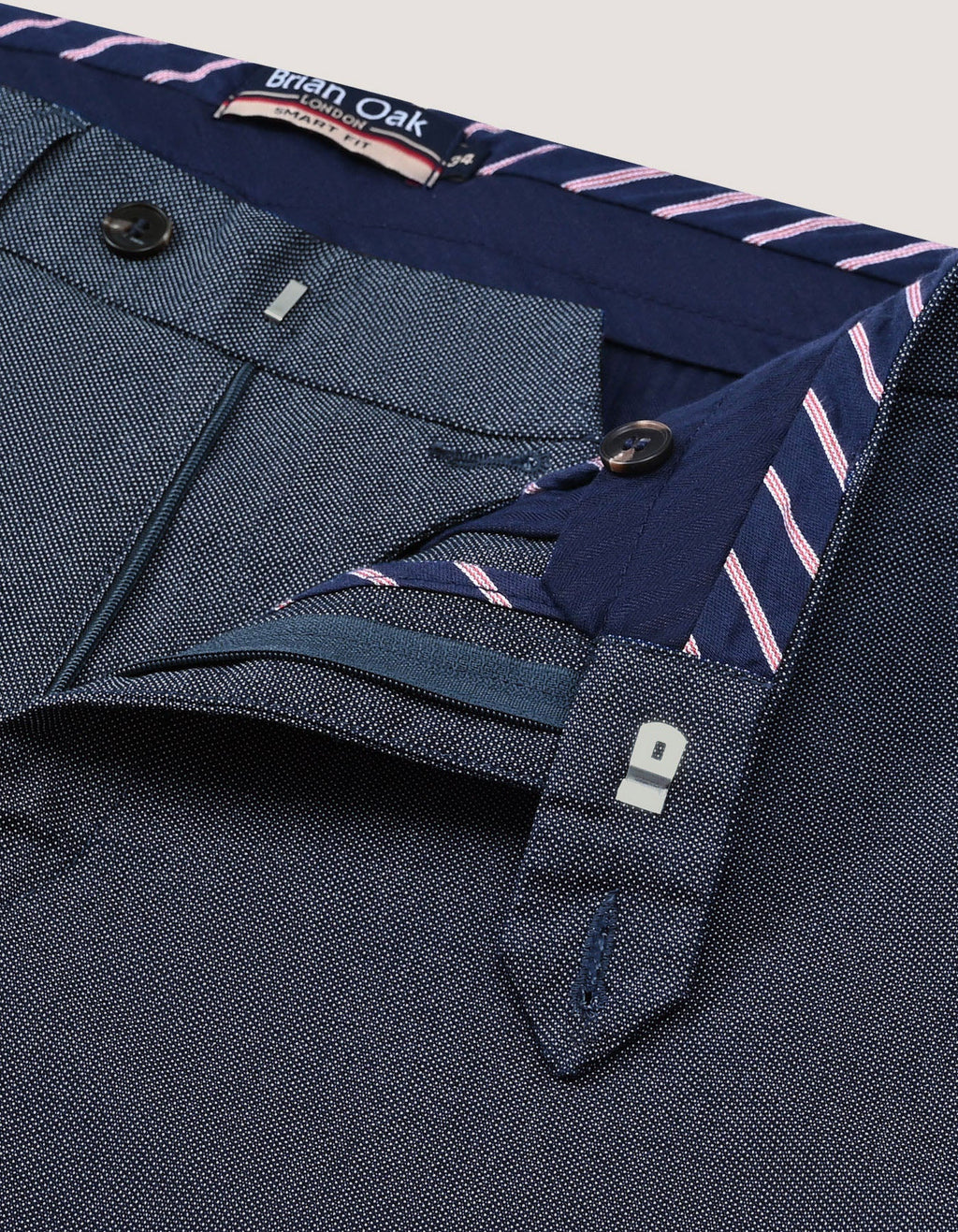 Blue Textured Chino Trouser