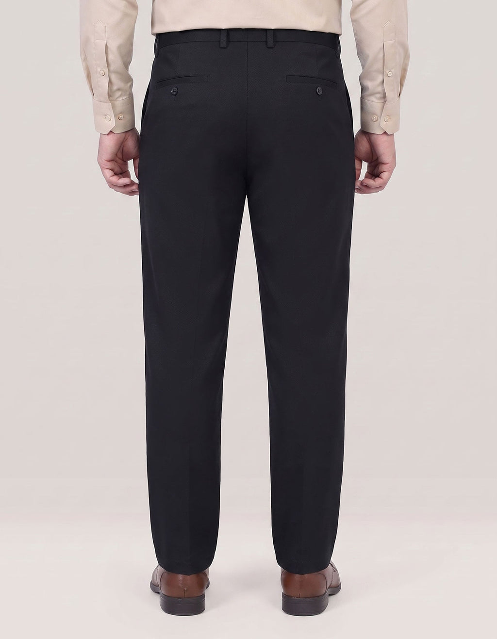 Black Smart Fit Textured Chino Trouser