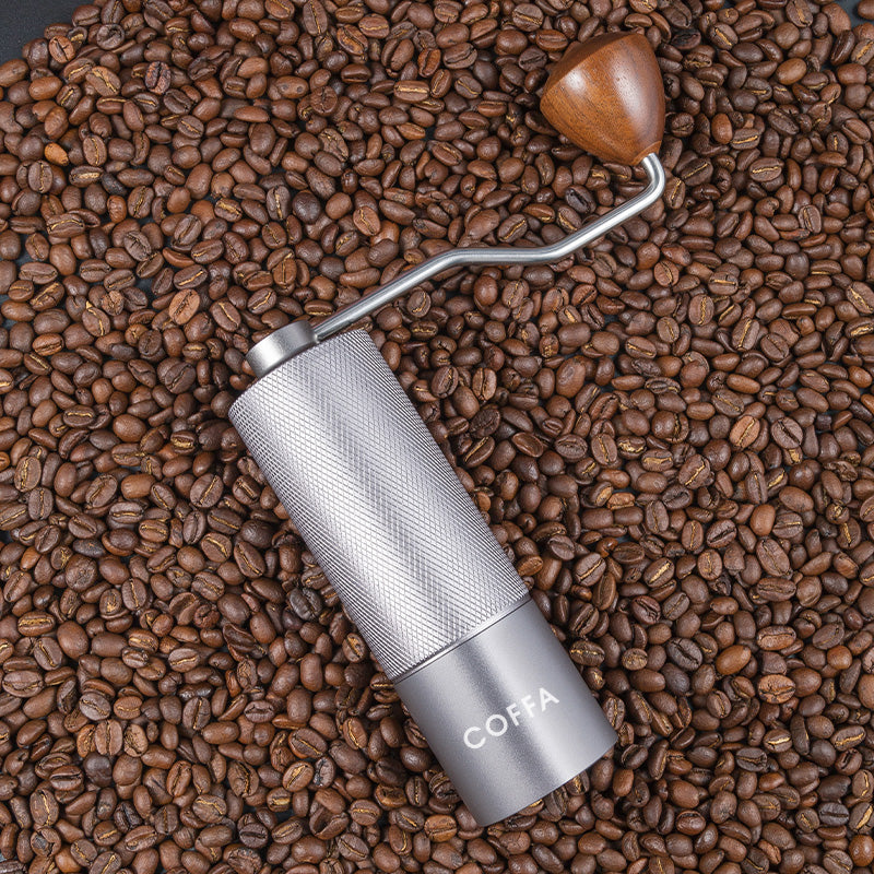 COFFA Manual Coffee Grinder | Stainless Steel Adjustable Burr Hand Crank