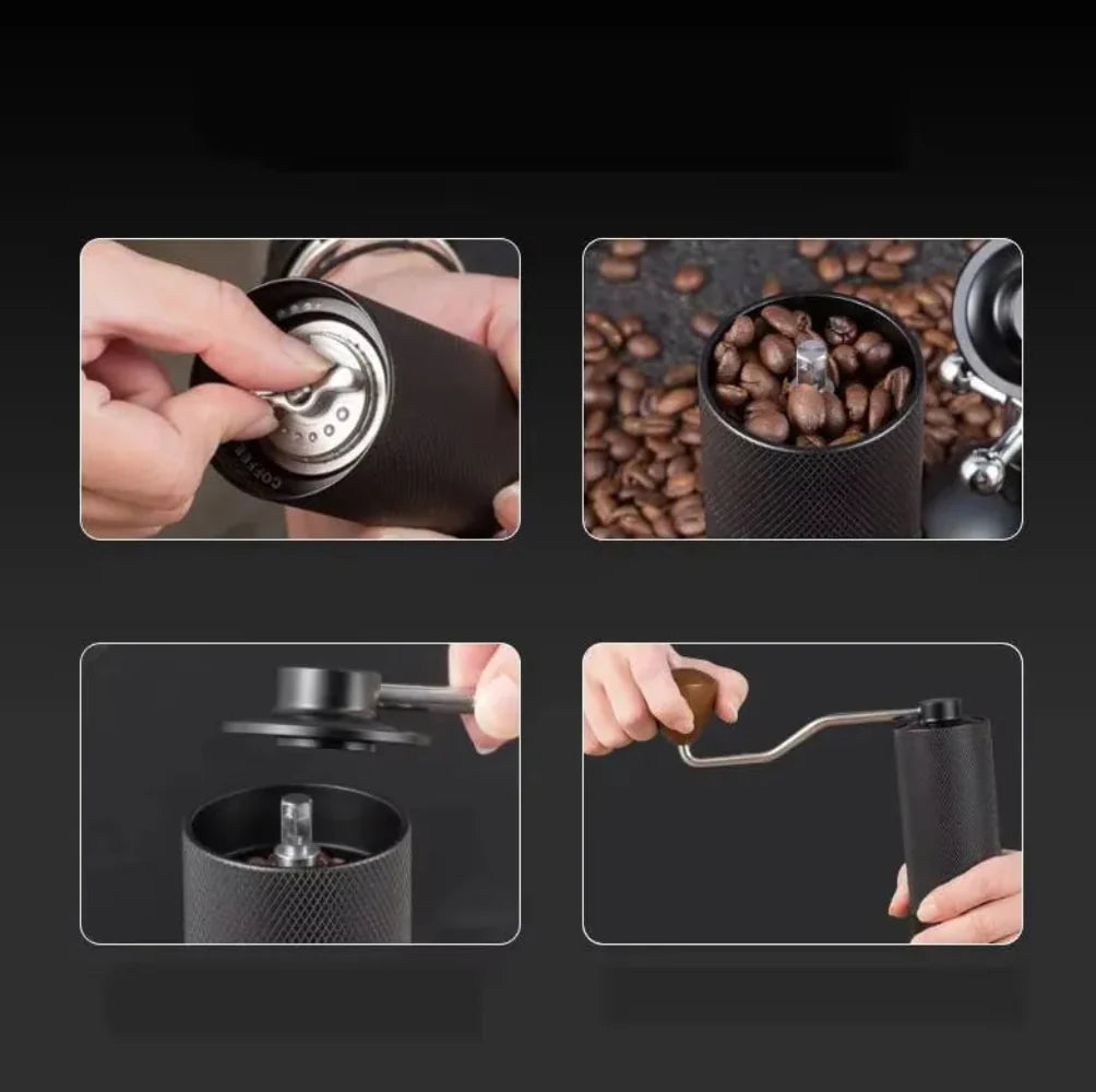 COFFA Manual Coffee Grinder | Stainless Steel Adjustable Burr Hand Crank
