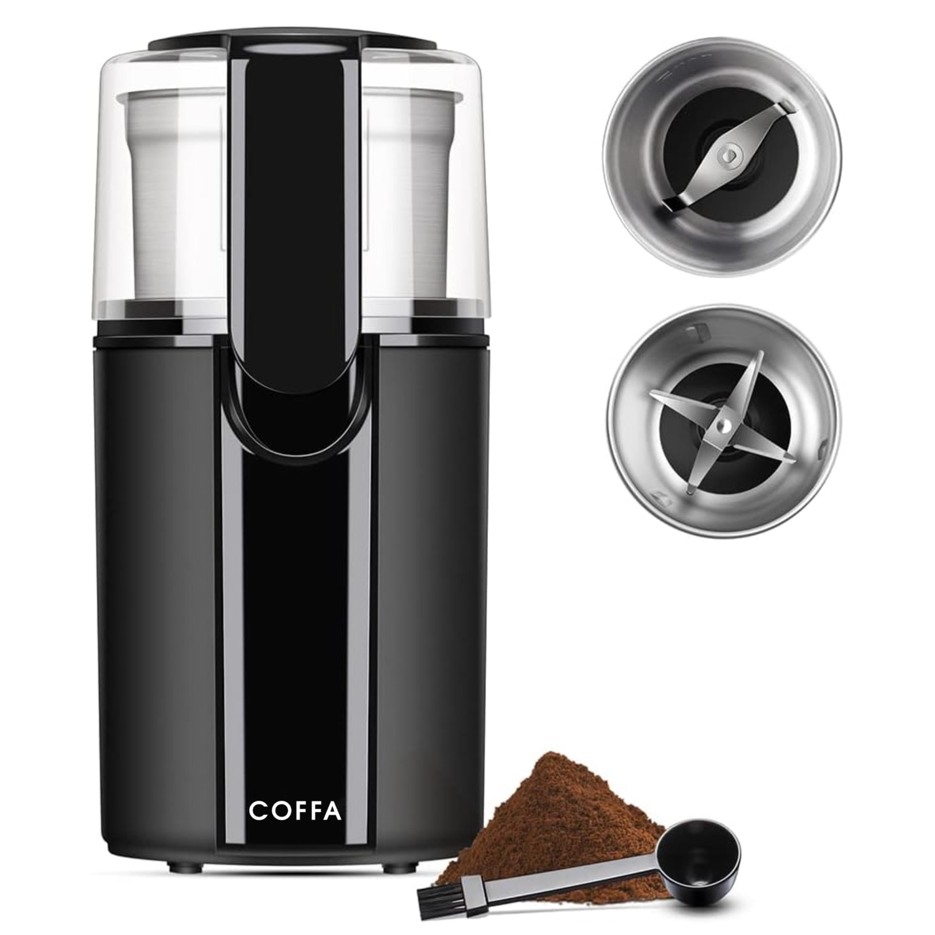 COFFA Electric Coffee and Spice Grinder | 2 Removable Wet & Dry Bowls