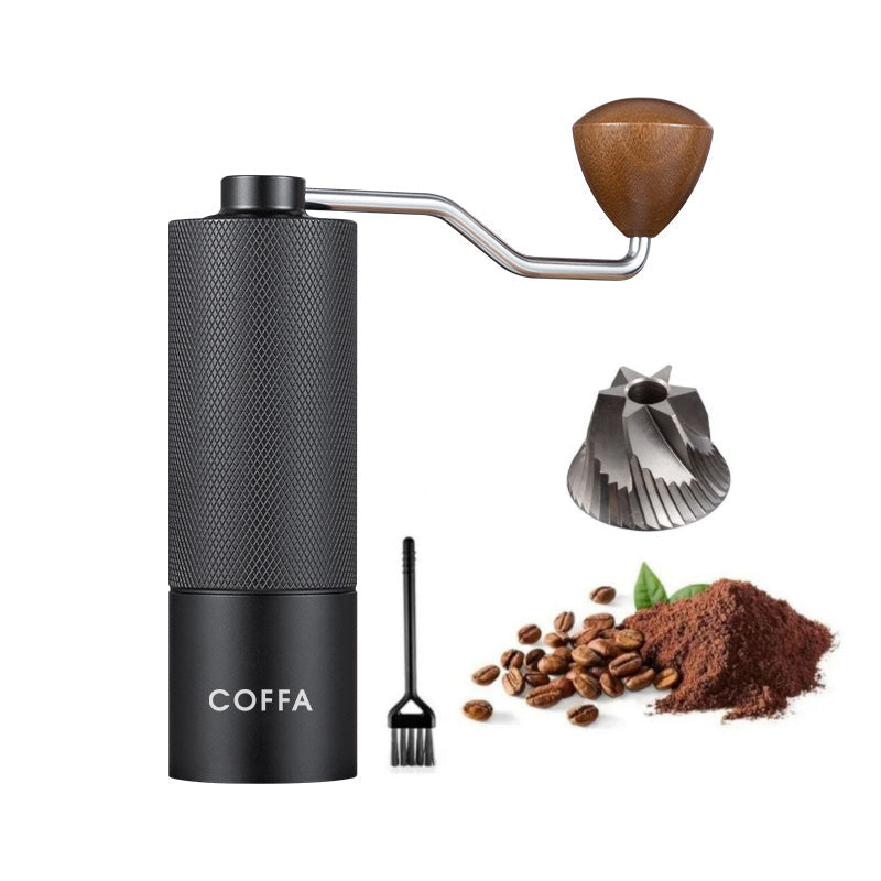 COFFA Manual Coffee Grinder | Stainless Steel Adjustable Burr Hand Crank