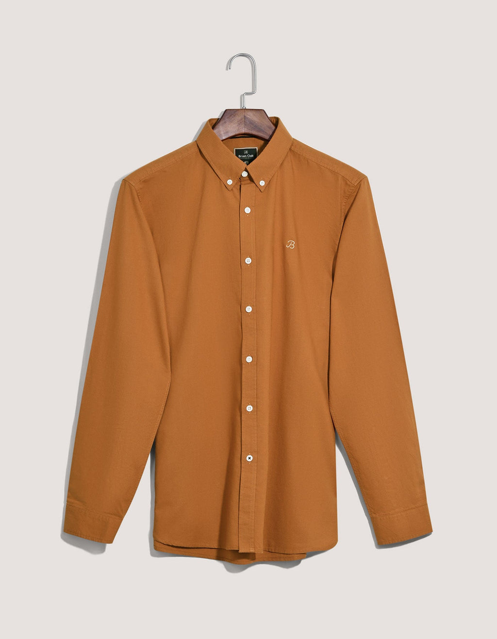 Rust Long Sleeve Button Down Collar Shirt