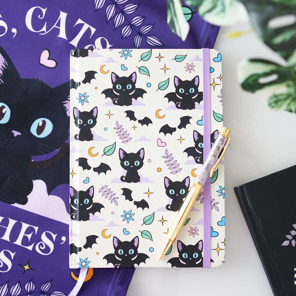 Kate's Clothing Cute & Creepy A5 Notebook with Amethyst Chip Pen