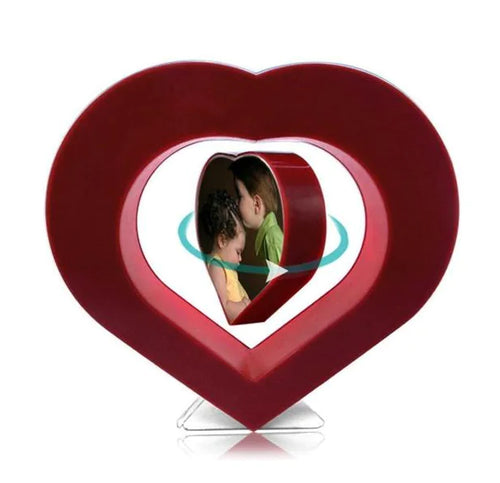 Magnetic Floating Heart-Shaped PVC Photo Frame