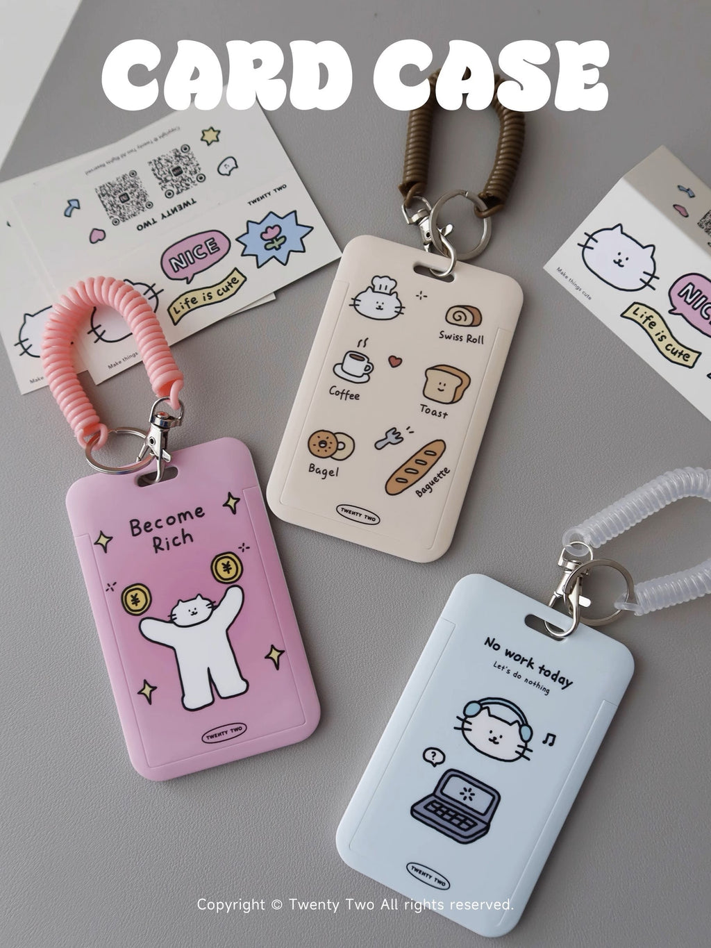 LuLuFun Studio Kitty ID Card Protector – Durable Plastic Badge Holder
