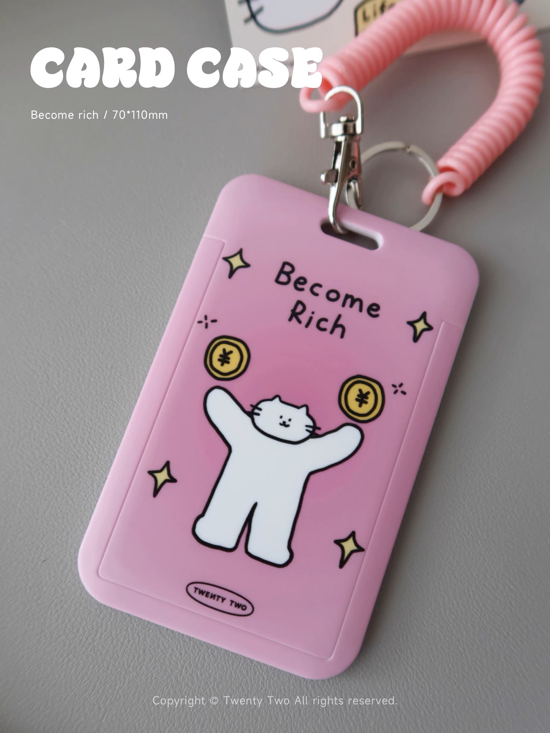 LuLuFun Studio Kitty ID Card Protector – Durable Plastic Badge Holder