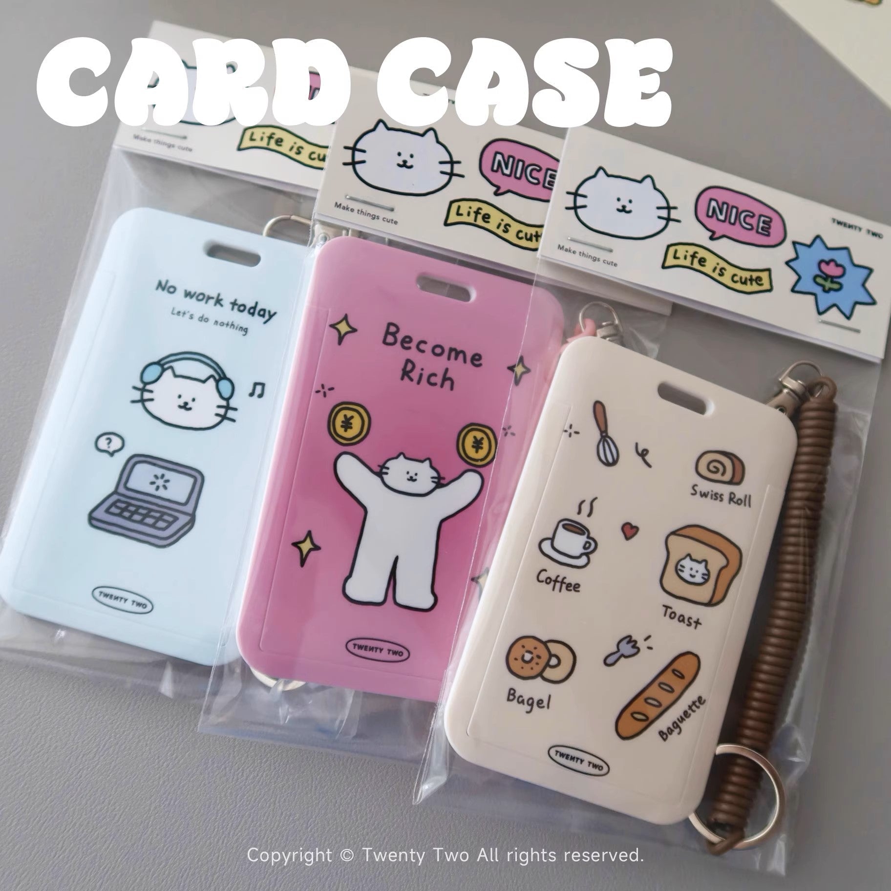 LuLuFun Studio Kitty ID Card Protector – Durable Plastic Badge Holder