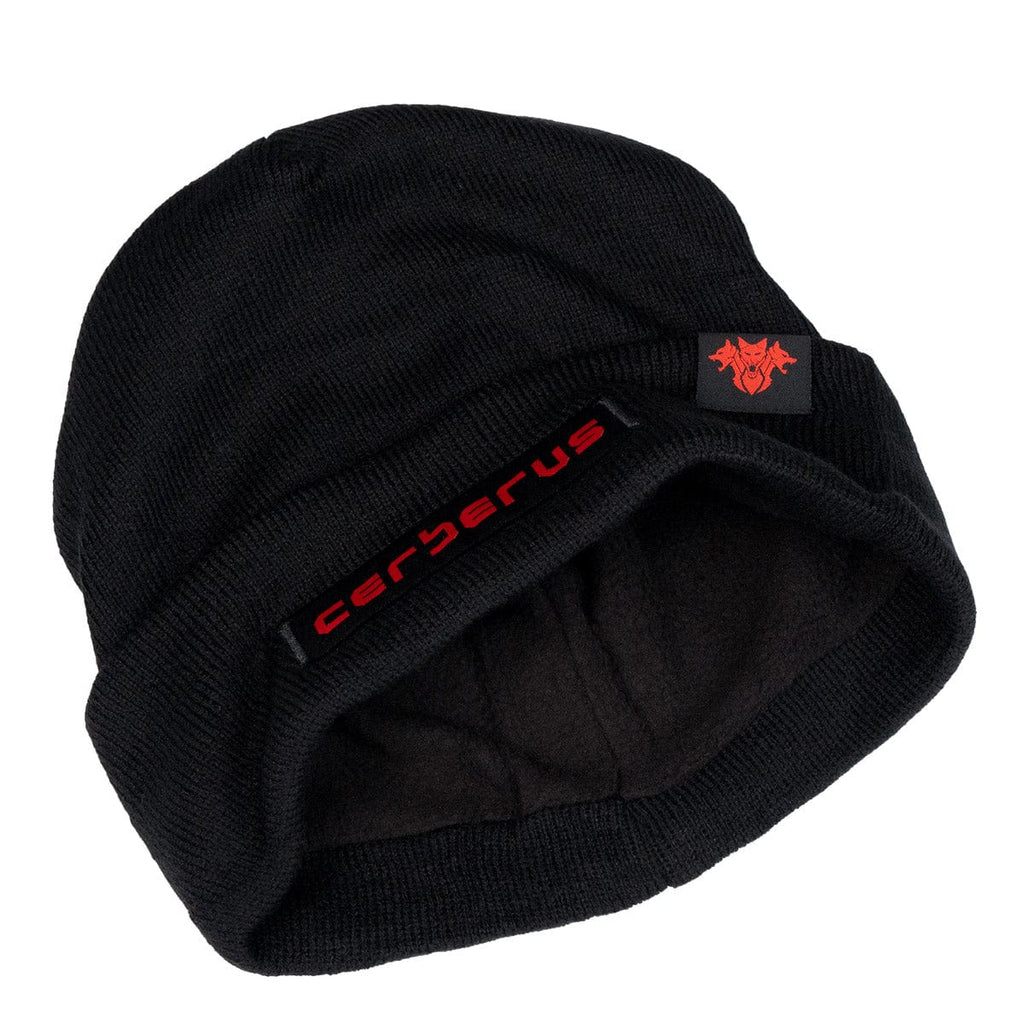 CERBERUS Strength CORE Beanie - Black Acrylic Knit Stretch-Fit Hat