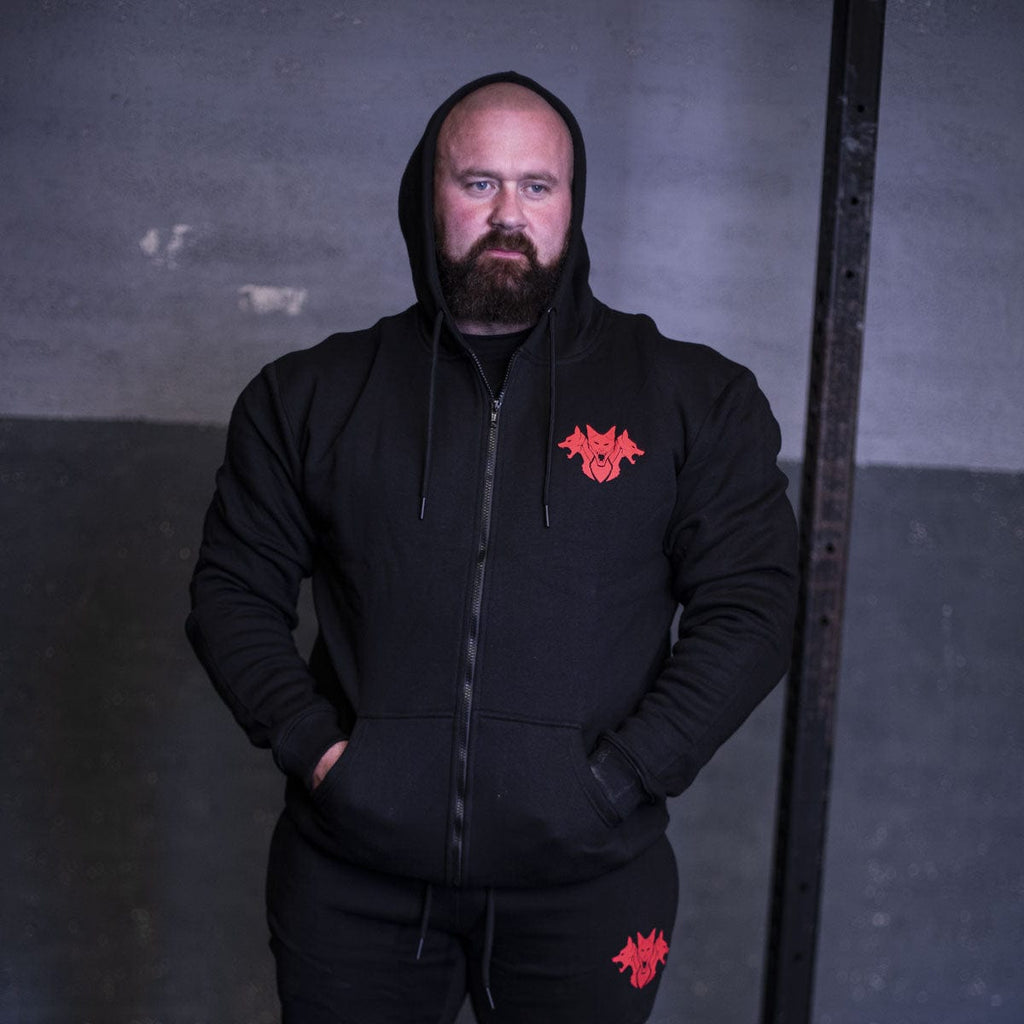 CERBERUS Strength CORE Zippy – Premium Cotton Zip-Up Hoodie (Black)