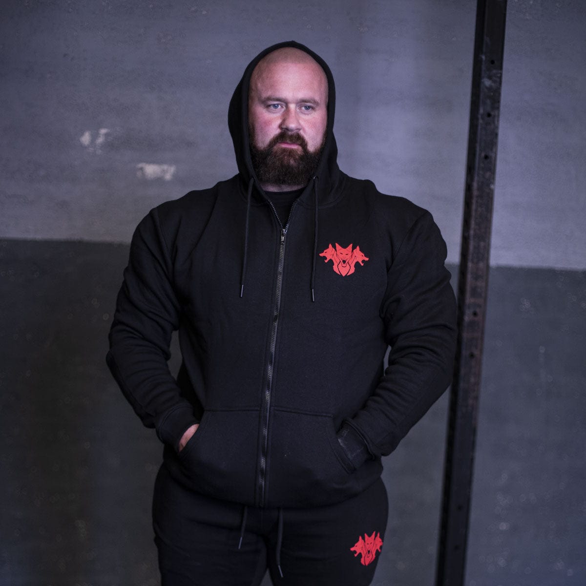 CERBERUS Strength CORE Zippy – Premium Cotton Zip-Up Hoodie (Black)