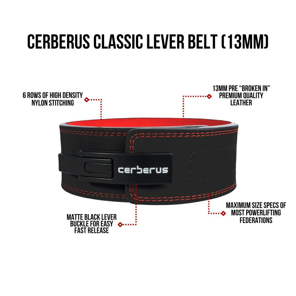 Cerberus Strength 13mm Lever Belt – Premium Leather Powerlifting Belt