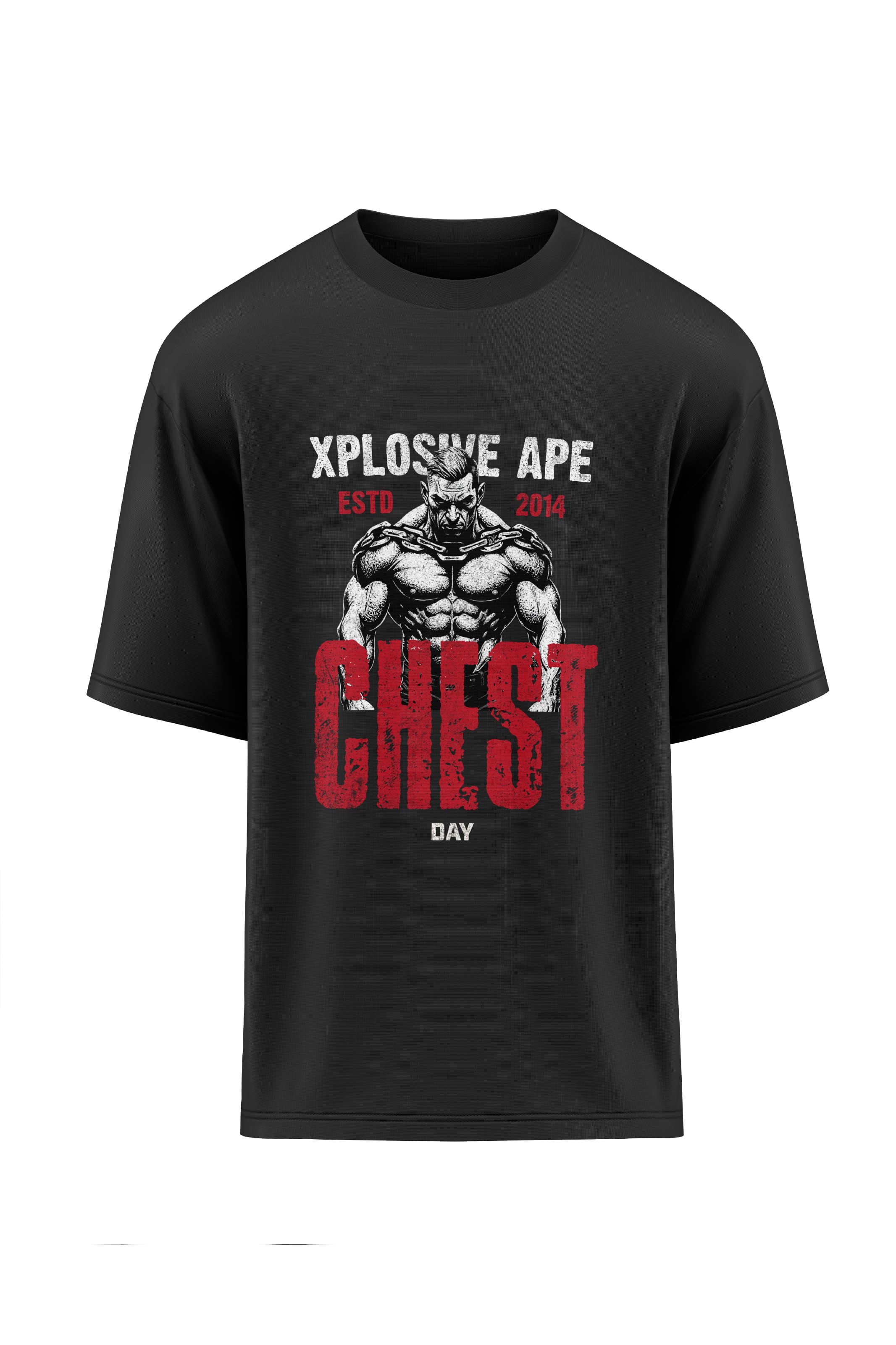 XAPE Chest Day Oversized Tee - Black