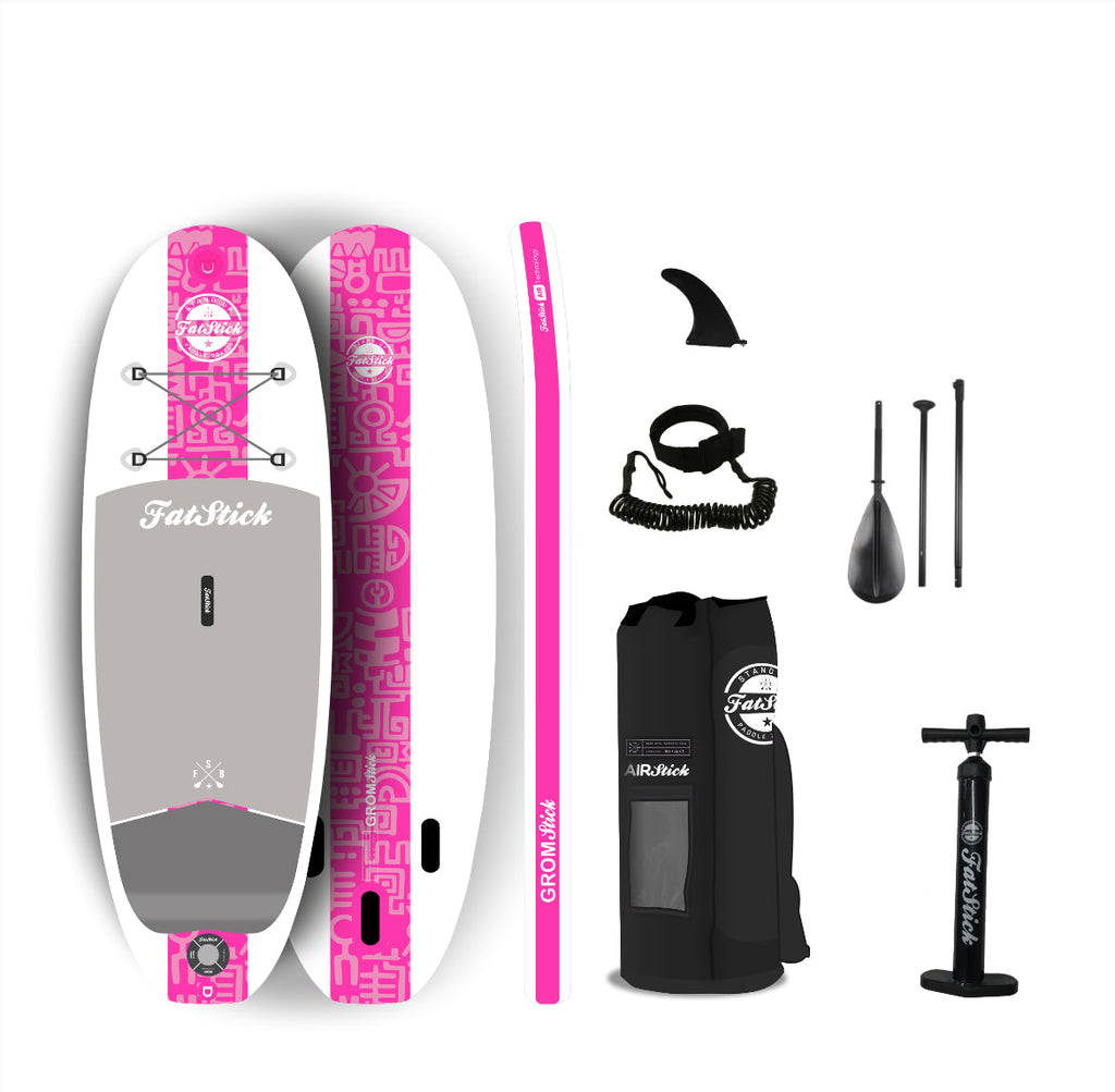 FatStick GromStick 7'6 Kids Inflatable Stand Up Paddle Board Package