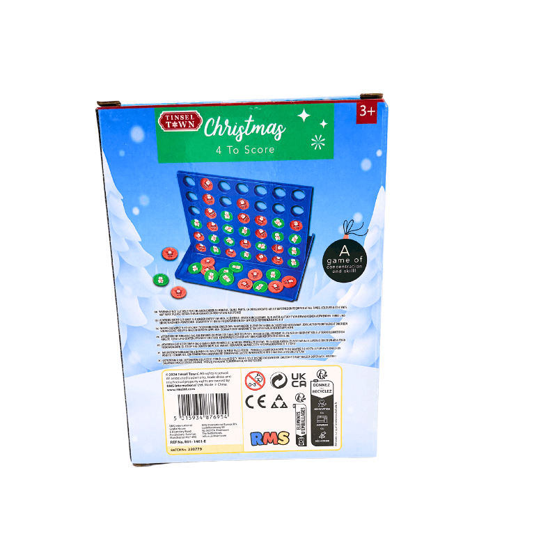 PoundFun Christmas 4 To Score Family Board Game – Festive Connect Four