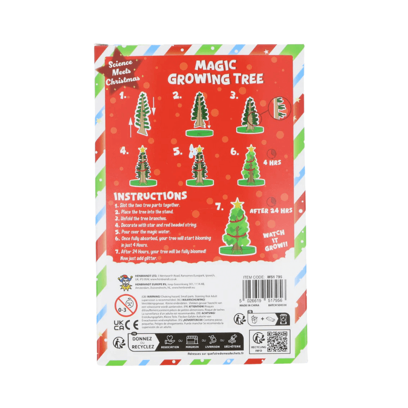 PoundFun Magic Growing Christmas Tree - DIY Crystal Science Activity Kit