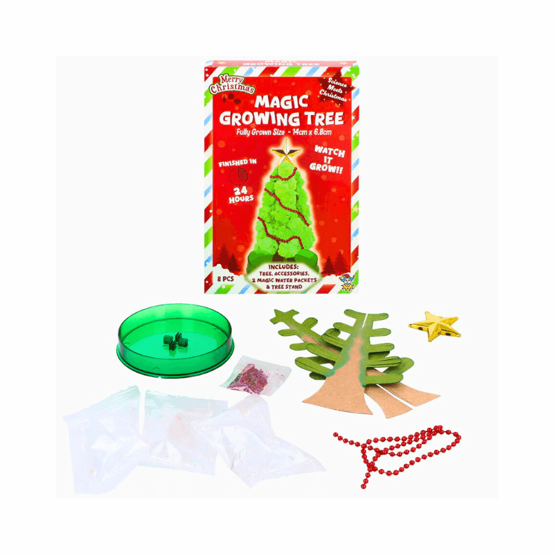 PoundFun Magic Growing Christmas Tree - DIY Crystal Science Activity Kit