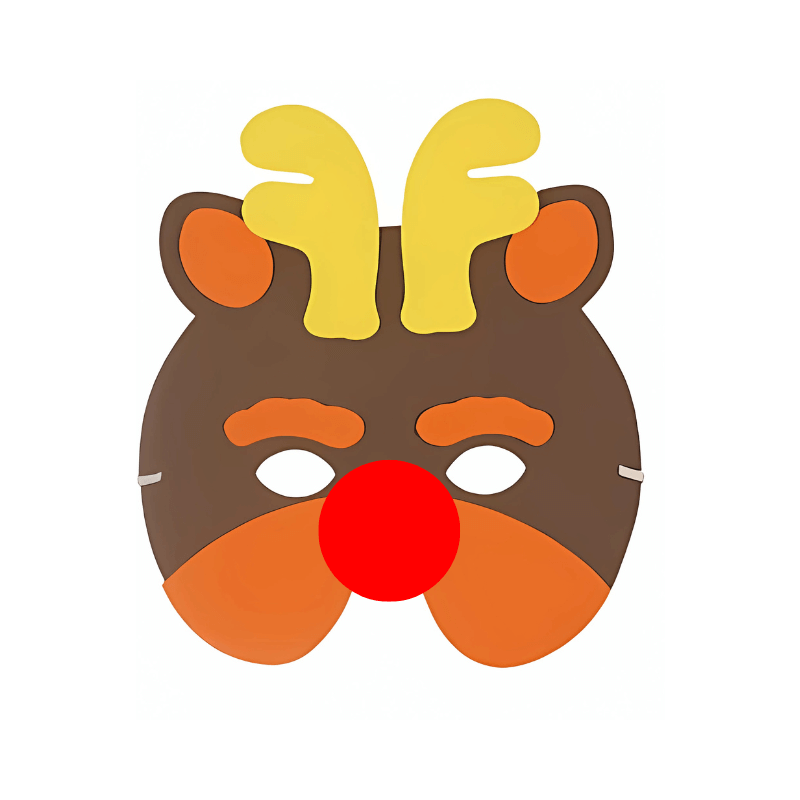 PoundFun Christmas Reindeer Mask – Festive Rudolph Holiday Costume