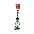 PoundFun Christmas Snowman Rope Dog Toy – Durable Holiday Tug & Chew Toy