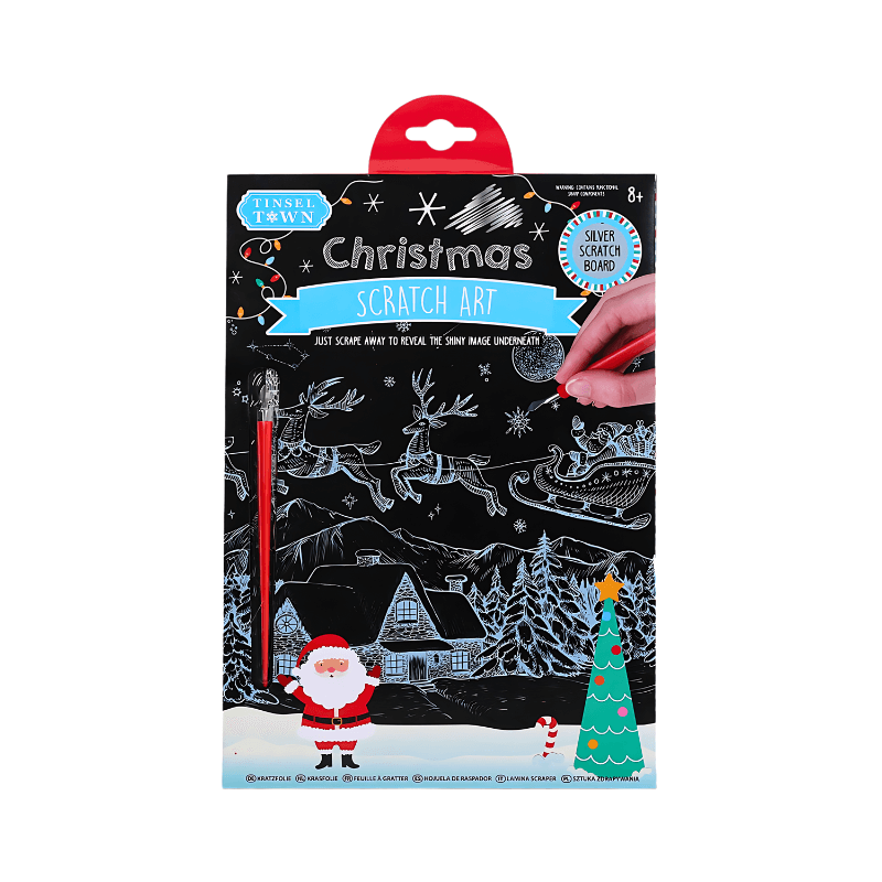 PoundFun Christmas Scratch Art Set - Festive Holiday Craft Kit for Kids