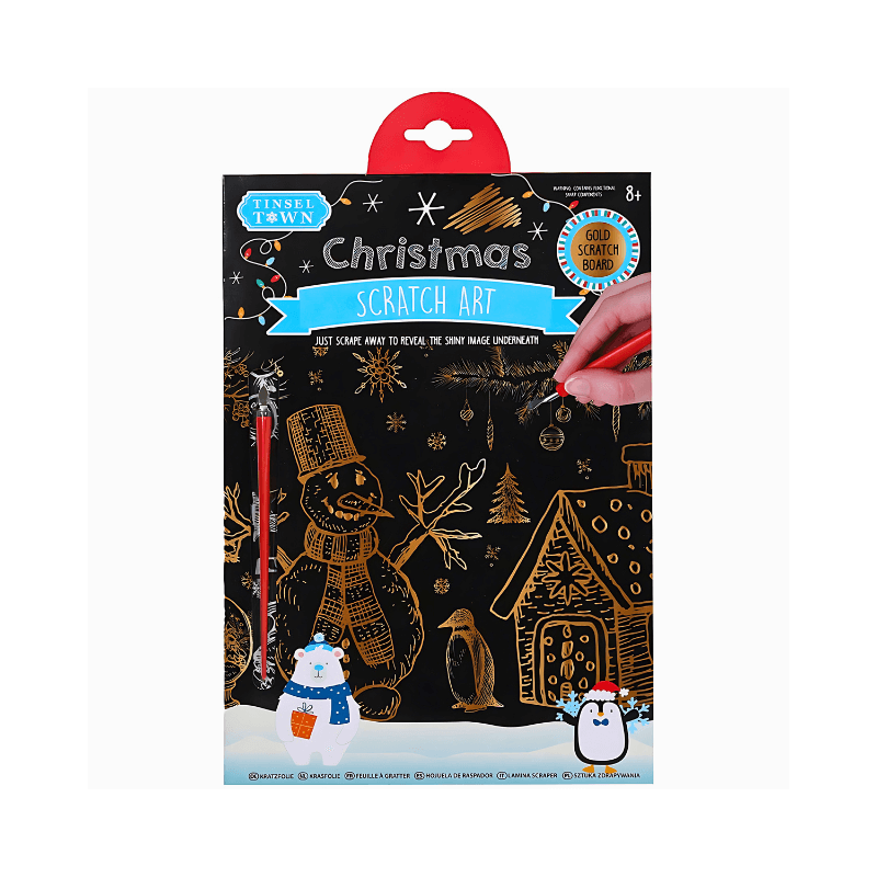 PoundFun Christmas Scratch Art Set - Festive Holiday Craft Kit for Kids