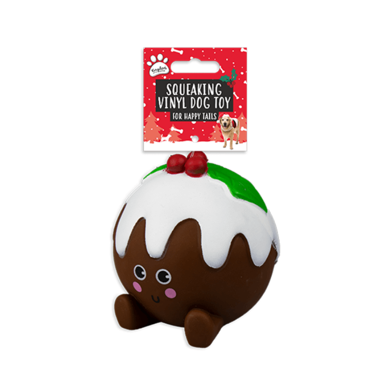 PoundFun Christmas Squeaking Dog Toy – Festive Plush Squeaky Pet Toy
