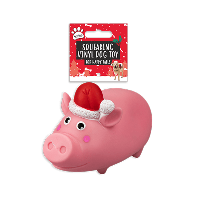 PoundFun Christmas Squeaking Dog Toy – Festive Plush Squeaky Pet Toy