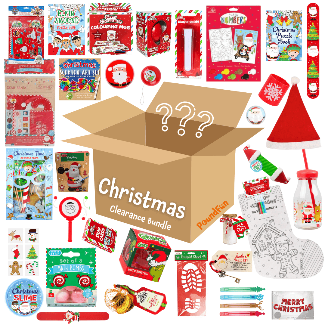 PoundFun Christmas Clearance Bundle – 44 Piece Toy & Craft Box