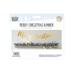 PoundFun Christmas Gold Banner – Elegant Shimmering Holiday Party Decor